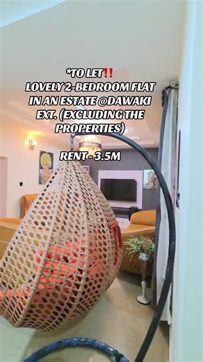 *TO LET‼️ LOVELY 2-BEDROOM FLAT IN AN ESTATE @DAWAKI EXT. (EXCLUDING THE PROPERTIES) RENT - 3.5M... SC - 200K... A&L FEE - 25%(875K).* INSPECTION FEE 15K NOTE: Properties are exclusive, and inspection is by appointment #creatorsearchinsights #fyp #houseforrent #apartmentsearch #twobedroom