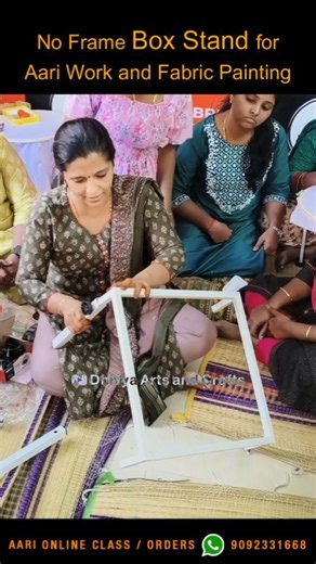 We introduce the Box Type Stand for Aari Work and Fabric Painting. In this type of stand, you can fix the cloth without a frame. Very comfortable for beginners. For more enquiries : Call / WhatsApp 9092331668. Please support and follow @dhivya_arts_and_crafts We specialized in online and direct for professional Aari Embroidery work, Fashion Designing, Fabric Painting Classes. We have more than 4000 students. No matter where you are in the world. You can learn from anywhere anytime. For premium c