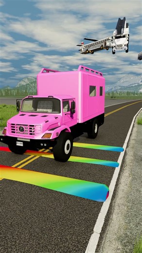 Flying cars ,bus and trucks vs Speed Bumps #short #beamng #beamngdrive #trucksvs