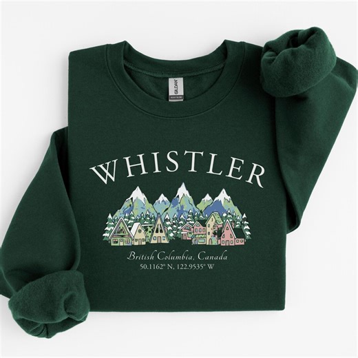 Whistler Ski Resort Sweatshirt, Après Ski Club Style, British Columbia Winter Vacation Sweater, Whistler Mountain Souvenir BC - Etsy