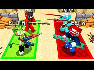 EINGESPERRT mit OP WAFFEN im 2 gegen 2 WAFFEN KREIS in Minecraft