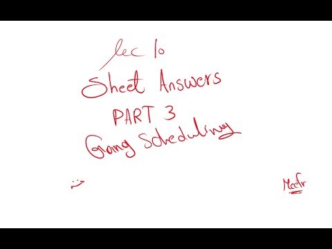 Operating System Sheet Answers Lecture 10 Part 3 (Gang Scheduling)
