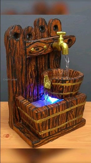 DIY fakewood water fountain using styrofoam & cement #shorts