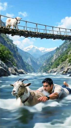 साहस र माया: मानिसले बाख्रा बचाएको क्षण