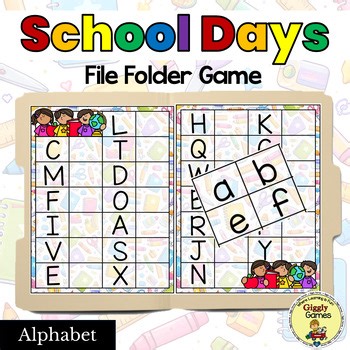 Alphabet File Folder Game Lowercase Uppercase Letters School Days Assesment