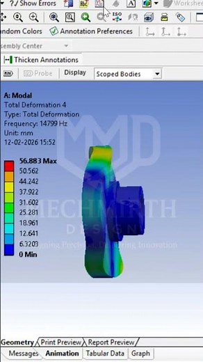 Will This Shaft Flange Fail? | ANSYS Modal Analysis FEA #Shorts