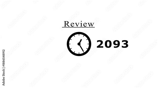 2093 business clock icon animation. Business time management in future target.