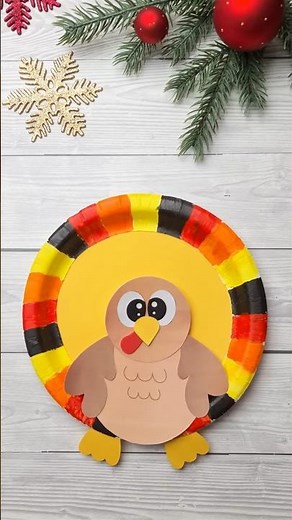 🦃 Colorful Thanksgiving Turkey, Paper Plate Craft #thanksgivingcrafts #kidsactivities #thanksgiving