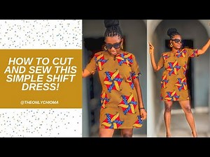 HOW TO CUT A SIMPLE KIMONO SLEEVE SHIFT DRESS (with facing/pocket/turn up)