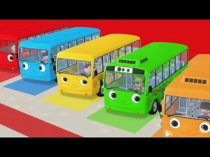 10 Little Buses Go Through the Town | Kids Cartoon Story & Nursery Animation