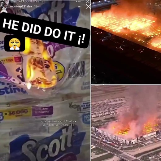 Disgruntled employee starts massive fire at a 1.2 million square foot warehouse in Ontario, California.29-year-old Chamel Abdulkarim was arrested on arson charges for setting a Kimberly-Clark warehouse on fire."You may not pay us enough to f*cking live, but these b*tches dirt cheap... There goes your inventory," Abdulkarim apparently said."All you had to do is pay us enough to live. All you had to do was pay us enough to f*cking live."The warehouse is the size of 11 city blocks. In total, 175 fi