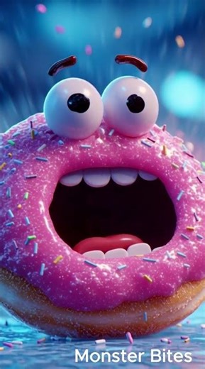 Donut Monster Explodes 🍩😱 | 3D Horror Comedy Short | Monster Bites #funnyhorror #animation