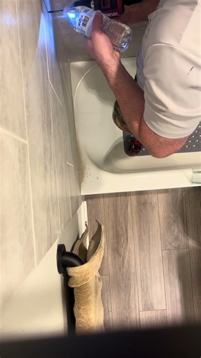 Mounting a grab bar in a tile shower. I highly recommend @boschtoolsna tile drill bits. #mounting