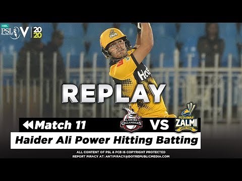 Haider Ali Power Hitting Batting | Lahore Qalandars Vs Peshawar Zalmi | Match 11 | HBL PSL 2020