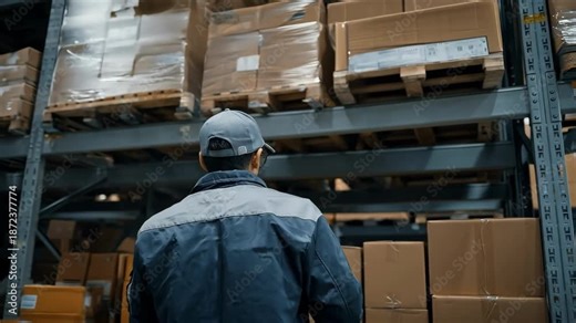 Medium shot of an auditor conducting a thorough stock audit verifying inventory accuracy and adherence to quality control procedures in a manufacturing facility.