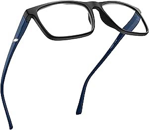 2SeeLife Blue Light TR-90 Reading Glasses for Men – Fits all Face Shapes, Sturdy Frame, Spring Hinges, Premium Readers, Blue, +1.00