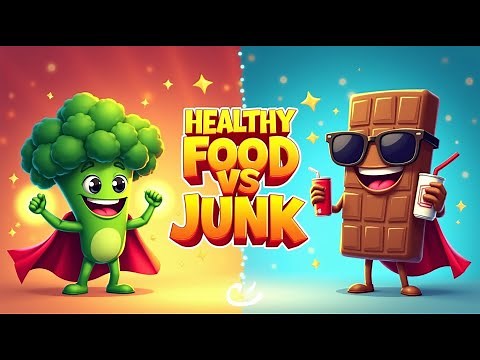 Healthy Food vs. Junk Food | Fun Animated Kids Song | Learn Good Eating Habits! |Educational videos