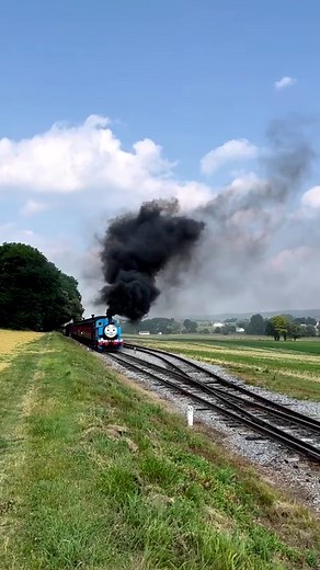 48K views · 4.4K reactions | Thomas the Tank Engine puts on a smoke show as it approaches Cherry Hill Rd at the Strasburg Railroad’s Day Out with Thomas event! Look out for a video of the day on our YouTube channel later this week. #dayoutwiththomas #thomasandfriends #thomasthetankengine #strasburgrailroad | Rail Brothers | Facebook