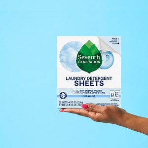 Skip the heavy, messy plastic jugs for a more convenient clean. These fragrance-free laundry sheets make it so easy. | Seventh Generation