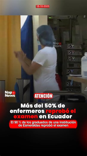 #ATENCIÓN | Grave preocupación en la educación superior: la mayoría de enfermeros y enfermeras en Ecuador no aprueba el examen profesional 🚨 Los últimos datos del Consejo de Aseguramiento de la Calidad de Educación Superior (CACES) muestran que más de la mitad de los egresados en enfermería no logra alcanzar el puntaje mínimo requerido para ejercer la profesión. De los 3.561 evaluados, solo el 45,21 % aprobó, mientras que el 54,79 % no alcanzó el mínimo de 70 puntos sobre 100. La situación es e