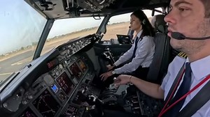 Beautiful Female Pilot Take Her Boeing B737-800 _ Cockpit View _ GoPro l | HMW