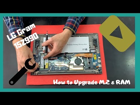 How to Upgrade M.2 Pcie Nvme SSD RAM LG Gram 15Z 15Z990 V disassembly