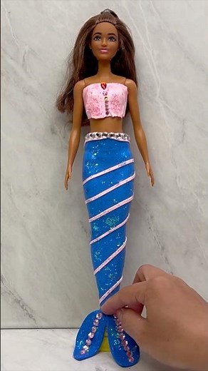 Clay DIY Barbie Mermaid #polymerclay #barbie #barbiecrafts