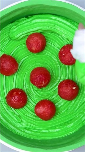 Fresh Fruit Cake with Chocolate Sauce 🍓🍉🍫 #shorts #fruitdessert #cake #sweet