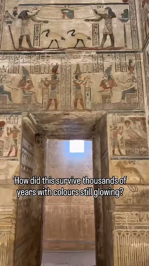 1.5K views · 1.4K reactions | The colours in this room are over 2,000 years old. Somehow, they’re still brighter than most modern paints. Ancient Egypt wasn’t just advanced… they were operating on another level. #AncientEgypt #DenderaTemple #EgyptianHistory #LostKnowledge #AncientCivilisation #HistoryDaily #ArchaeologyDiscoveries #EgyptTravel #HiddenHistory #UnlockEgyptTours | Unlock Egypt tours | Facebook