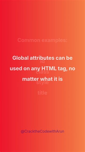 What Are Global Attributes in HTML? #html #webdevelopment #coding #frontend #interviewquestions
