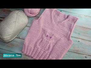 🦉 CHALECO de BEBÉ con PUNTO BÚHO | Tejido fácil a dos agujas | Paso a paso para principiantes 👶🧶