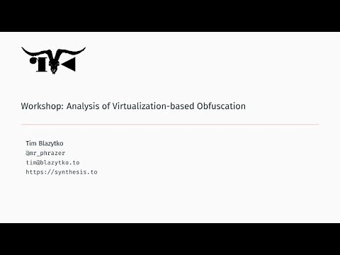 Analysis of Virtualization-based Obfuscation (r2con2021workshop)
