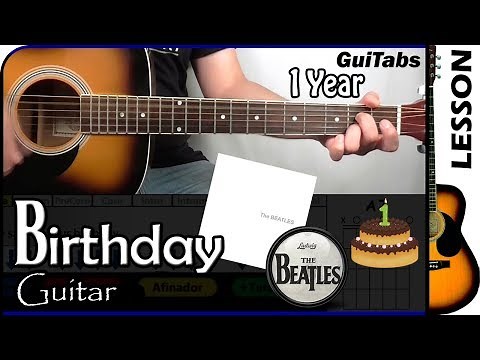How to play BIRTHDAY 🎂 [Acoustic] - The Beatles / GUITAR Lesson 🎸 / GuiTabs N°053 A