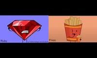 Mix of 2 videos from youtube : BFDI Auditions vs Remake in Reversed