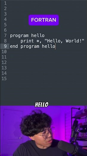 How to print hello world in 3 different languages #computerscience #swift #fortran #assembly