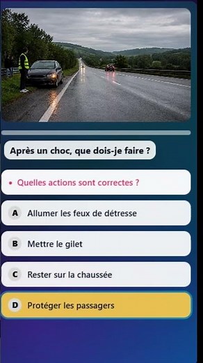 🚗 Quiz Code de la Route | Conditions Réelles | Véhicule immobilisé & Sécurité 🇫🇷