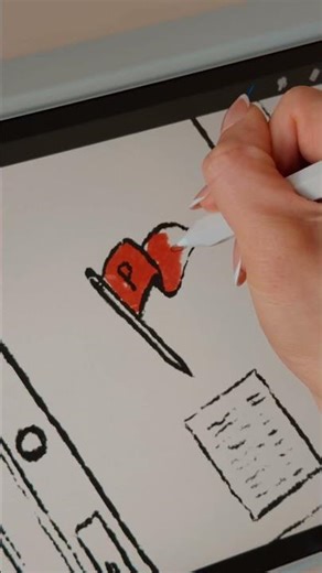 iPad drawing process ✏️🎧🤎 #smallbusiness #artist