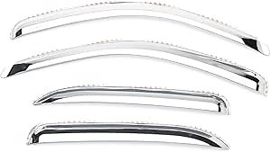 Putco Element Chrome Window Deflectors Fits Ford F250/F350 1999-2016 Crew Cab - Set of 4 - in Channel Install