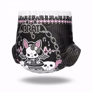 Littleforbig Ultra Absorbent 7000 mL Adult Printed Diaper 10 Pieces - Goth Brat (Medium 28"-38")
