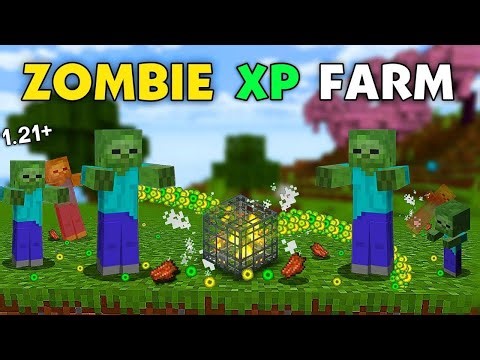 BEST ZOMBIE XP FARM IN MINECRAFT 1.21 BEDROCK/PE ! INFINITE XP 🤯🤯 !