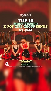 45K views · 1.4K reactions | (TOP 10) MOST VIEWED K-POP GIRL GROUP SONGS OF 2022!  This list is made up of 6 amazing girl groups: #BLACKPINK, #GIDLE, #IVE, #LESSERAFIM, #NewJeans, and #TWICE! ⭐️ Watch the Top 10 Most Viewed K-Pop Girl Groups of Each Year (2009-2024) here: ➡️ https://youtu.be/4_9WmM3kT0c | K-Ville Entertainment | Facebook