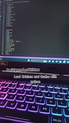 Lord Krishna and radha with python. #fyp #krishna #lord_krishna #foryou #vrial #trending #python #programmer #programmerhumore #html