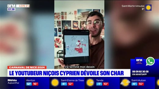 Nice: le youtubeur Cyprien dévoile son char pour le prochain carnaval