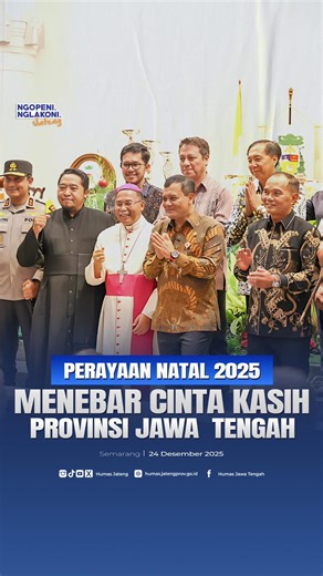 Humas Jateng on Instagram: "Gubernur Jateng @ahmadluthfi_official menyapa umat kristiani yang merayakan Natal di Gereja Katedral dan JKI Injil Kerajaan di Holy Stadium, Kota Semarang, guna memastikan bahwa perayaan Natal di gereja-gereja berjalan aman, lancar, dan dengan sukaria tanpa suatu hambatan apa pun. Selamat hari Natal bagi yang merayakan, semoga dipenuhi dengan Cinta kasih dan damai. 🙏🏻 #jawatengah #natal2025 #merrychristmas #ahmadluthfi #ngopeninglakoni"