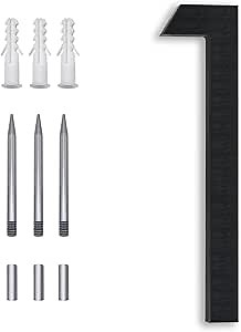 8 Inch Floating House Numbers, Address Numbers For Houses Large Black Exterior Street Metal Modern House Numbers for outside Floating Mount Or Flush Mount Aluminum Home Door