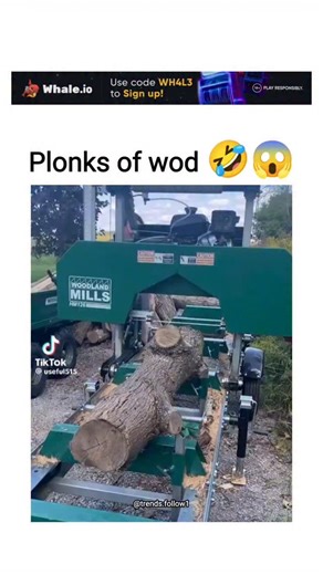 Viral Trending content on Instagram: "This X post features a 62-second video of a Woodland Mills portable sawmill slicing logs into uniform planks outdoors, evoking a relaxing ASMR experience that has amassed over 1.4 million views and 2,400 likes since its upload on 10 February 2026. The content, reposted from TikTok, aligns with the author's plant-themed bio, emphasising hands-on wood processing, while the machinery's efficiency turns raw timber into stackable boards in under 10 minutes per lo