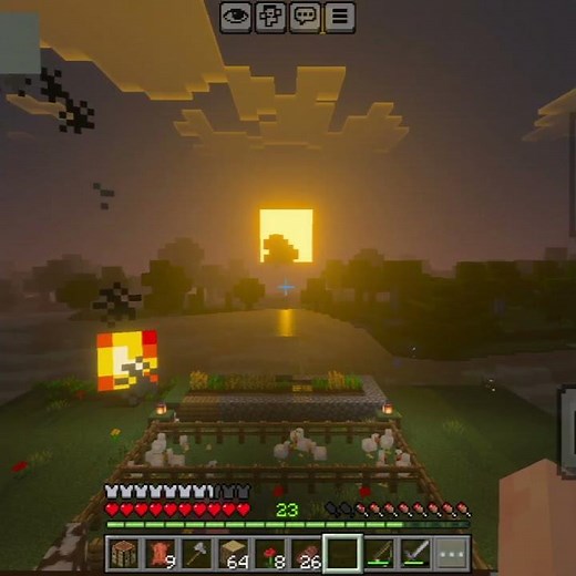 "When the Sun Sets in Minecraft… Everything Feels Peaceful 🌅"