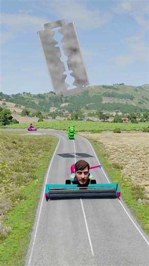 FUNNY AND CRAZY CARS VS RAZOR BALDE IN BeamNG.Drive