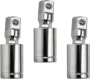 3/8" Universal Joint Swivel Socket Adapter, Impact Socket Extension, CR-V Steel, 3PCS