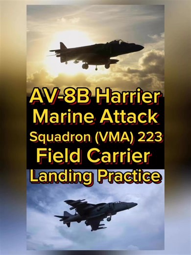 AV-8B Harrier II From Marine Attack Squadron VMA 223 Field Carrier Landing Practice | MilitaryPhotoDepot